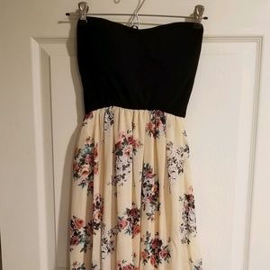 Strapless Floral Maxi Dress
